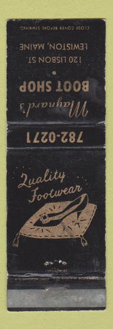 Matchbook Cover - Maynard's Boot Shop Lewiston ME WEAR