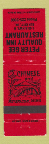 Matchbook Cover - Peter Gee Quality Inn Restaurant Elk City OK WEAR