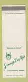 Matchbook Cover - Jimmy Duffy's Restaurant Daylesford PA