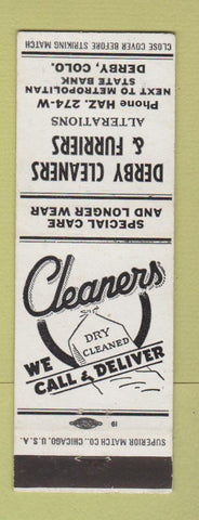 Matchbook Cover - Derby Cleaners Furriers Derby Colorado WEAR