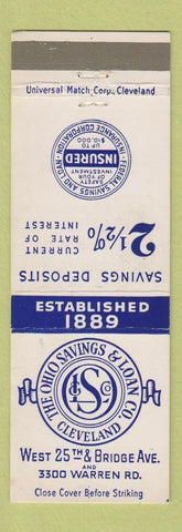 Matchbook Cover - Ohio Savings and Loan Cleveland OH