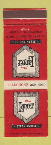 Matchbook Cover - The Lancer Steak House Schaumburg IL