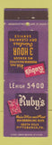 Matchbook Cover - Ruby's Cleaners Pittsburgh PA