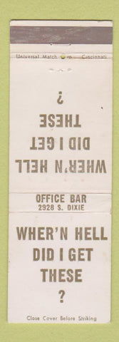 Matchbook Cover - Office Bar Dayton OH