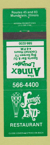 Matchbook Cover - Journey's End Restaurant Mundelein IL Annex Lounge