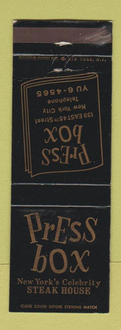 Matchbook Cover - Press Box New York City Steak ouse WEAR