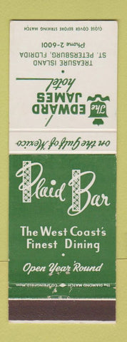 Matchbook Cover - Edward James Hotel St Petersburg FL Plaid Bar