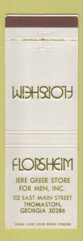 Matchbook Cover - Florsheim Shoes Jere Greer Store Thomaston GA