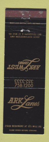 Matchbook Cover - Ark West Lanes Bowling Warren MI WEAR