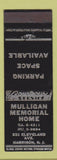 Matchbook Cover - Mulligan Memorial Home Funeral Harrison NJ
