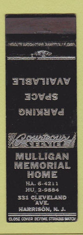 Matchbook Cover - Mulligan Memorial Home Funeral Harrison NJ