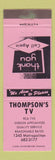 Matchbook Cover - Thompson's TV