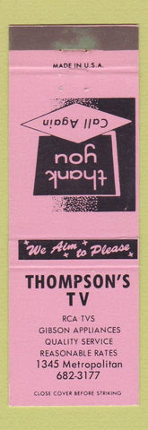 Matchbook Cover - Thompson's TV
