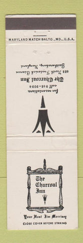 Matchbook Cover - Charcoal Inn Gaithersburg MD