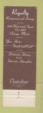 Matchbook Cover - Royalty Restaurant Chicago IL