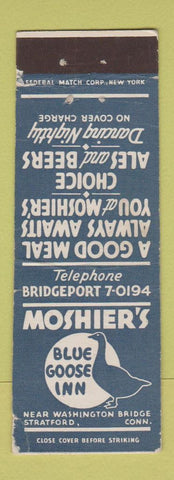 Matchbook Cover - Moshier's Blue Goose Inn Stratford CT WEAR Federal
