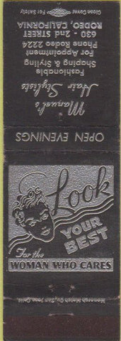 Matchbook Cover - Manuel's Hair Stylists Redeo CA girlie