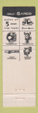 Matchbook Cover - Sarco Products BF Gilmour