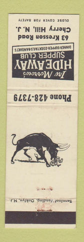 Matchbook Cover - Irv Morrow's Hideaway Supper Club Cherry Hill NJ WEAR NEON