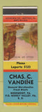 Matchbook Cover - Chas Vandine Grocery Muncy Valley PA WEAR