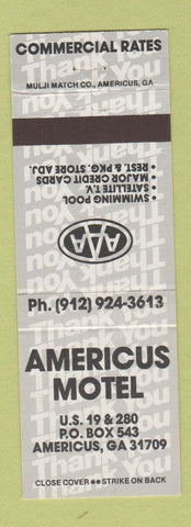 Matchbook Cover - Americus Motel GA