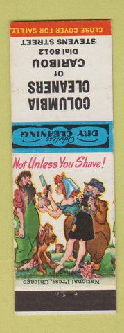 Matchbook Cover - Columbia Cleaners Caribou ME hillbilly