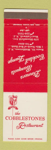 Matchbook Cover - Cobblestones Restaurant West Caldwell NJ Middletown