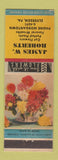 Matchbook Cover - James Roberts Flowers Elverson PA