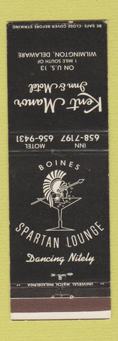 Matchbook Cover - Kent Manor Inn Motel Wilmington DE Spartan Lounge