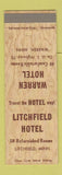 Matchbook Cover - Litchfield Hotel MN Warren