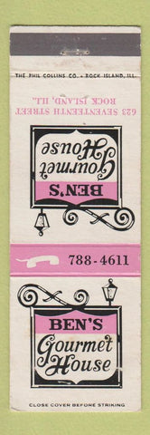 Matchbook Cover - Ben's Gourmet House Rock Island IL