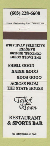 Matchbook Cover - Talk of the Town Restaurant Concord NH