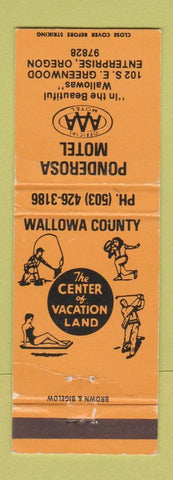 Matchbook Cover - Ponderosa Motel Enterprise OR