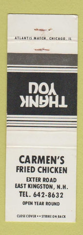 Matchbook Cover - Carmen's Fried Chicken East Kingston NH