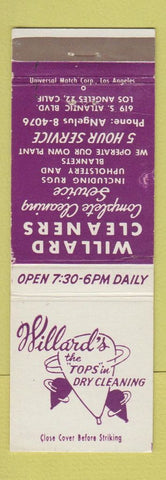 Matchbook Cover - Willard's Dry Cleaning Los Angeles CA