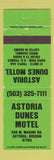 Matchbook Cover - Astoria Dunes Motel Astoria OR