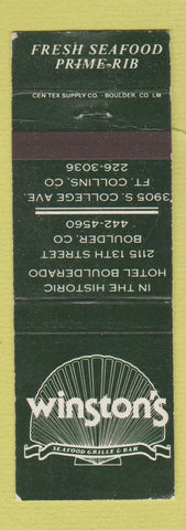 Matchbook Cover - Winston's Fort Collins Boulder Colorado WEAR
