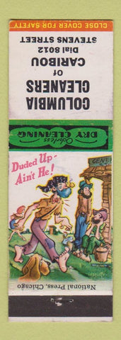 Matchbook Cover - Columbia Cleaners Caribou ME hillbilly