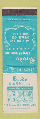 Matchbook Cover - Brode Dry Cleaning Akron OH