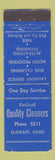 Matchbook Cover - DeGraff Quality Cleaners OH MERCHANTS