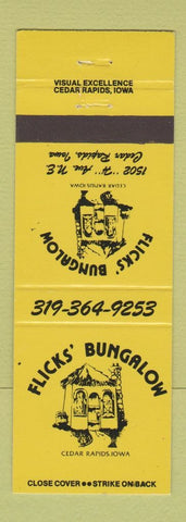 Matchbook Cover - Flicks' Bungalow Cedar Rapids IA