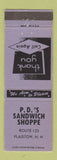 Matchbook Cover - PD's Sandwich Shoppe Plaistow NH