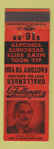 Matchbook Cover - Challenger Clothing Company Chicago IL WEAR