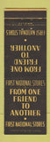 Matchbook Cover - First National Stores