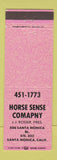 Matchbook Cover - Horse Sense Company Santa Monica CA