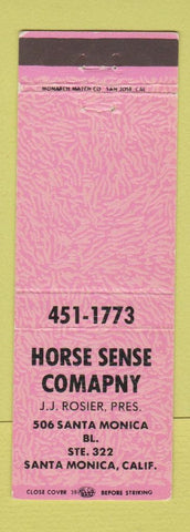 Matchbook Cover - Horse Sense Company Santa Monica CA