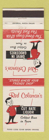 Matchbook Cover - Red Coleman's Cut Rate Liquor Store Grocery Dallas Terrell TX