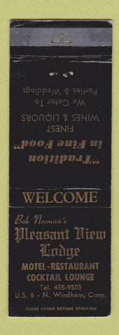 Matchbook Cover - Pleasant View Lodge Motel Restaurant North Windham CT WEAR