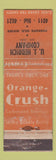 Matchbook Cover - Orange Crush Soda UJ Hedrich Presque Isle ME WEAR