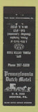 Matchbook Cover - Pennsylvania Dutch Motel Denver PA